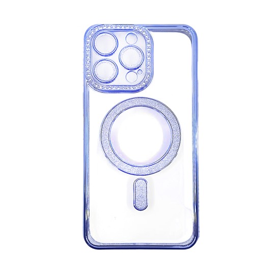 Capa Magnética com Lente de Câmara para Apple iPhone 15 Pro Max Azul